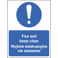 Fire Exit Keep Clear (English / Polish)