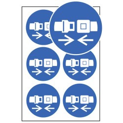 Seatbelt Symbol - Labels (Sheet of 6)