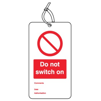 Do Not Switch On - Double Sided Safety Tag (Pack of 10)