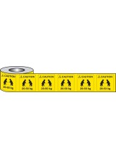 500 x Caution - 20-50kg Labels - 50 x 50mm