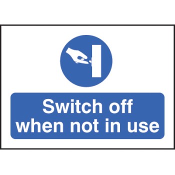 Switch Off When Not in Use - Label