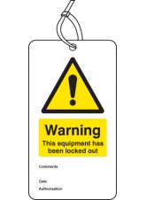 Warning - Equipment Is Locked Out - Double Sided Safety Tag (Pack of 10)