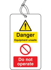 Danger - Equipment UnsaFe Do Not Operate D / S Tag (Pack of 10)