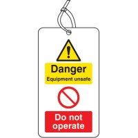 Danger - Equipment Unsafe - Do Not Operate Double Sided Tag (Pack of 10)