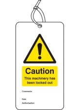 Lockout Tag - Caution - this Machinery Has Been Locked Out - 80 x 150mm (Pack of 10)