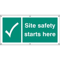 Site Safety Starts Here - Banner with Eyelets