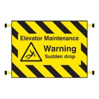 Door Screen Sign - Elevator Maintenance - Warning - Sudden Drop