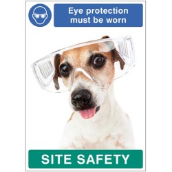 Eye Protection must be Worn - Dog - Poster