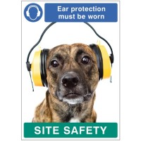 Ear Protection must be Worn - Dog - Poster