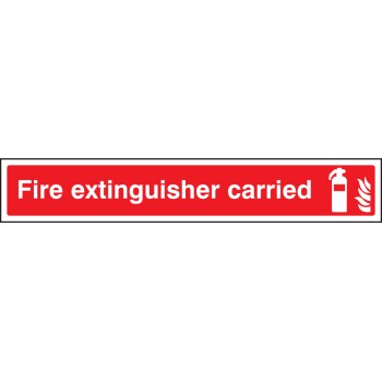 Fire Extinguisher Carried - Window Sticker