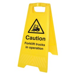 Caution - Forklift Trucks in Operation  - Self Standing Floor Sign