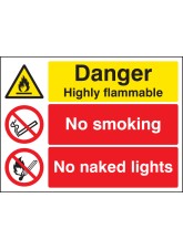 Danger - Highly Flammable No Smoking No Naked Lights