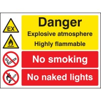 Explosive Atmosphere Highly Flammable No Smoking / Naked Lights