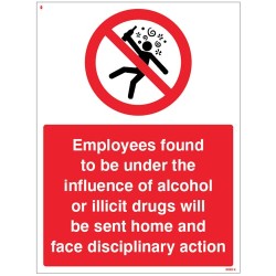 Employees Found to be Under the Influence of Alcohol or Drugs will be Sent Home